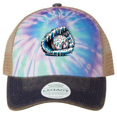 Baseball Home Plate Drip  Legacy Tie Dye Trucker Hat