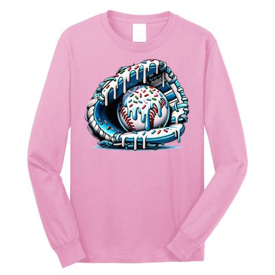 Baseball Home Plate Drip  Long Sleeve Shirt