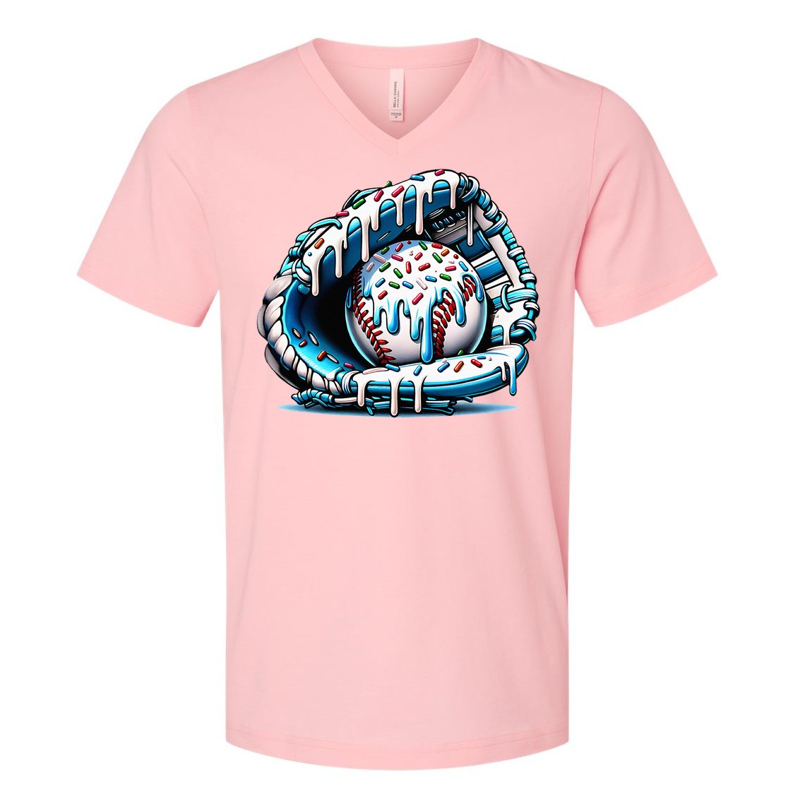 Baseball Home Plate Drip  V-Neck T-Shirt