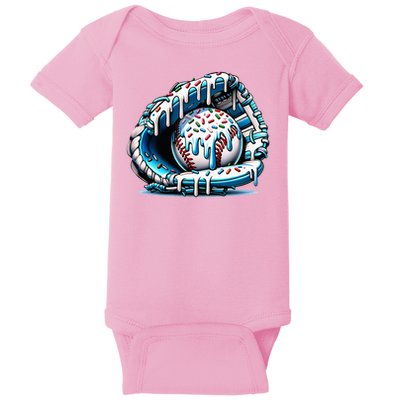 Baseball Home Plate Drip  Baby Bodysuit