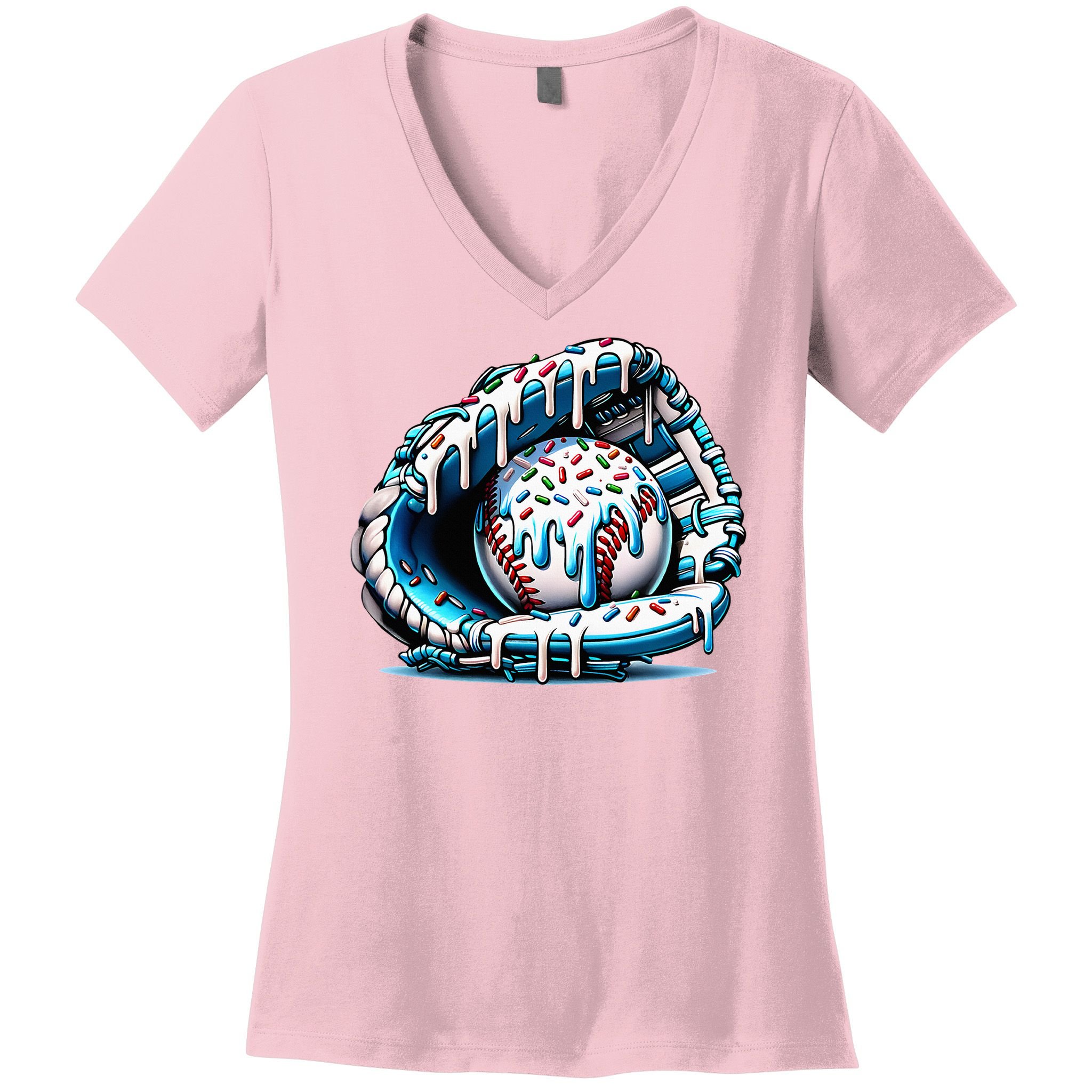 Baseball Home Plate Drip  Women's V-Neck T-Shirt