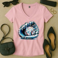 Baseball Home Plate Drip  Women's V-Neck T-Shirt