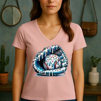 Baseball Home Plate Drip  Women's V-Neck T-Shirt