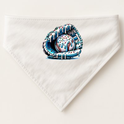 Baseball Home Plate Drip  USA-Made Doggie Bandana