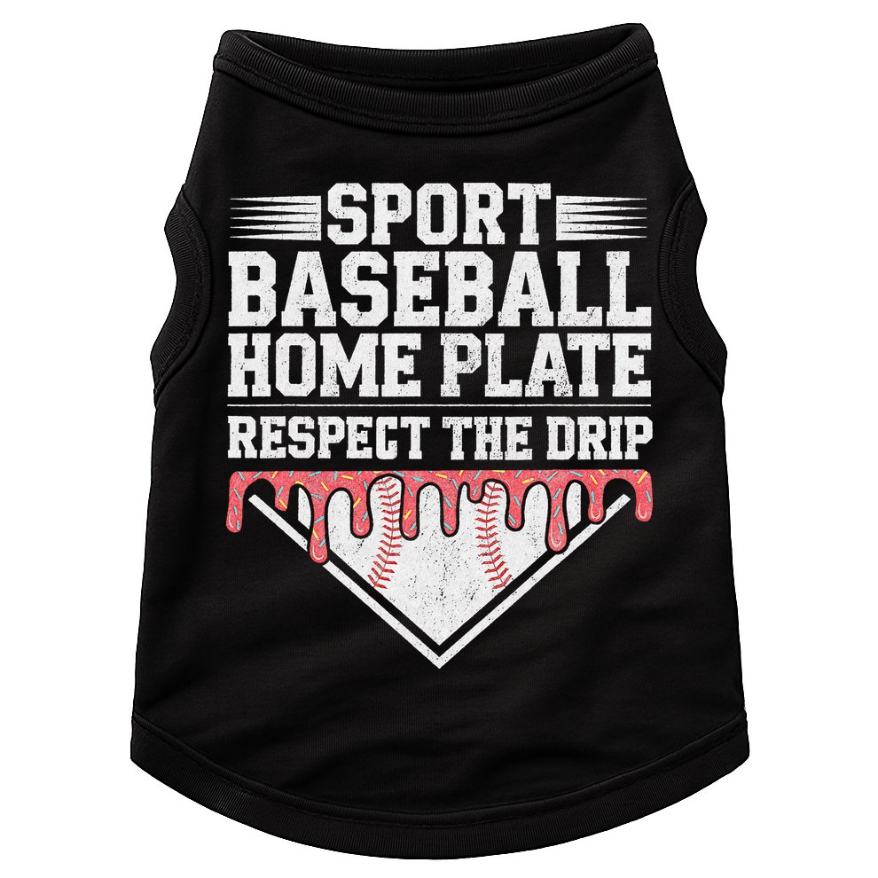 Baseball Home Plate Drip For Respect The Drip Ice Cream Doggie Tank