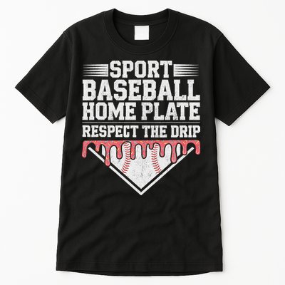 Baseball Home Plate Drip For Respect The Drip Ice Cream Tall T-Shirt