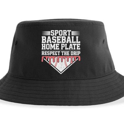 Baseball Home Plate Drip For Respect The Drip Ice Cream Sustainable Bucket Hat