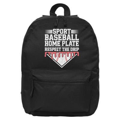 Baseball Home Plate Drip For Respect The Drip Ice Cream 16 in Basic Backpack