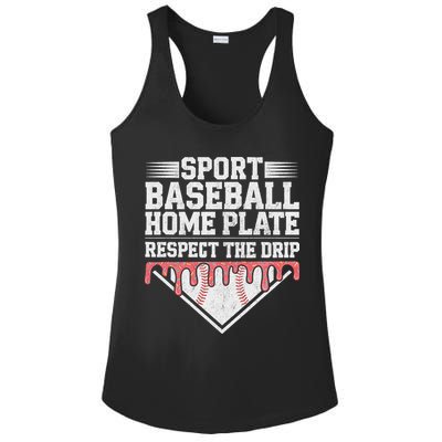 Baseball Home Plate Drip For Respect The Drip Ice Cream Ladies PosiCharge Competitor Racerback Tank