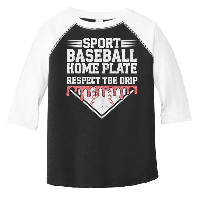 Baseball Home Plate Drip For Respect The Drip Ice Cream Toddler Fine Jersey T-Shirt