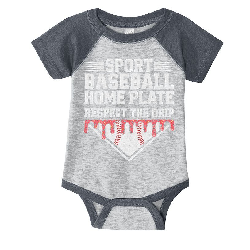 Baseball Home Plate Drip For Respect The Drip Ice Cream Infant Baby Jersey Bodysuit