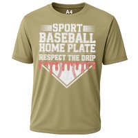 Baseball Home Plate Drip For Respect The Drip Ice Cream Cooling Performance Crew T-Shirt