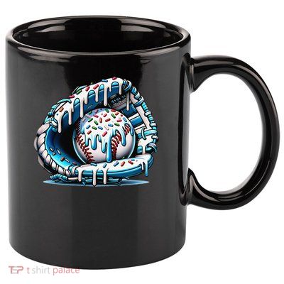 Baseball Home Plate Drip Baseball Bat Baseball Drip 11oz C Handle Ceramic Mug