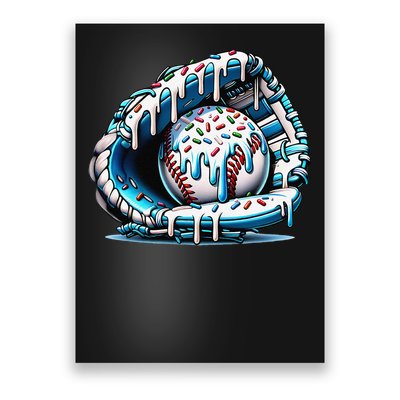 Baseball Home Plate Drip Baseball Bat Baseball Drip Poster