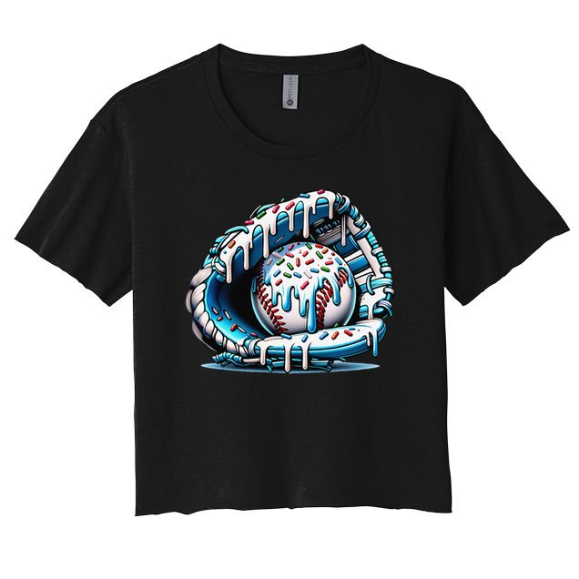 Baseball Home Plate Drip Baseball Bat Baseball Drip Crop Top