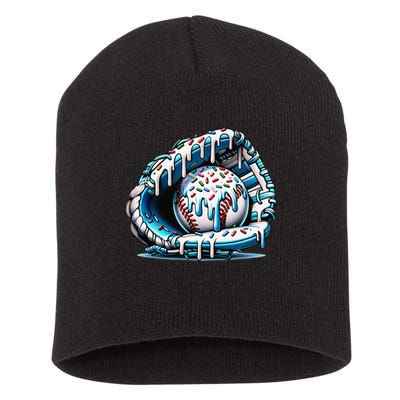 Baseball Home Plate Drip Baseball Bat Baseball Drip Short Acrylic Beanie