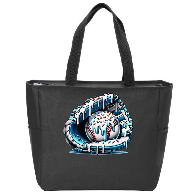 Baseball Home Plate Drip Baseball Bat Baseball Drip Zip Tote Bag
