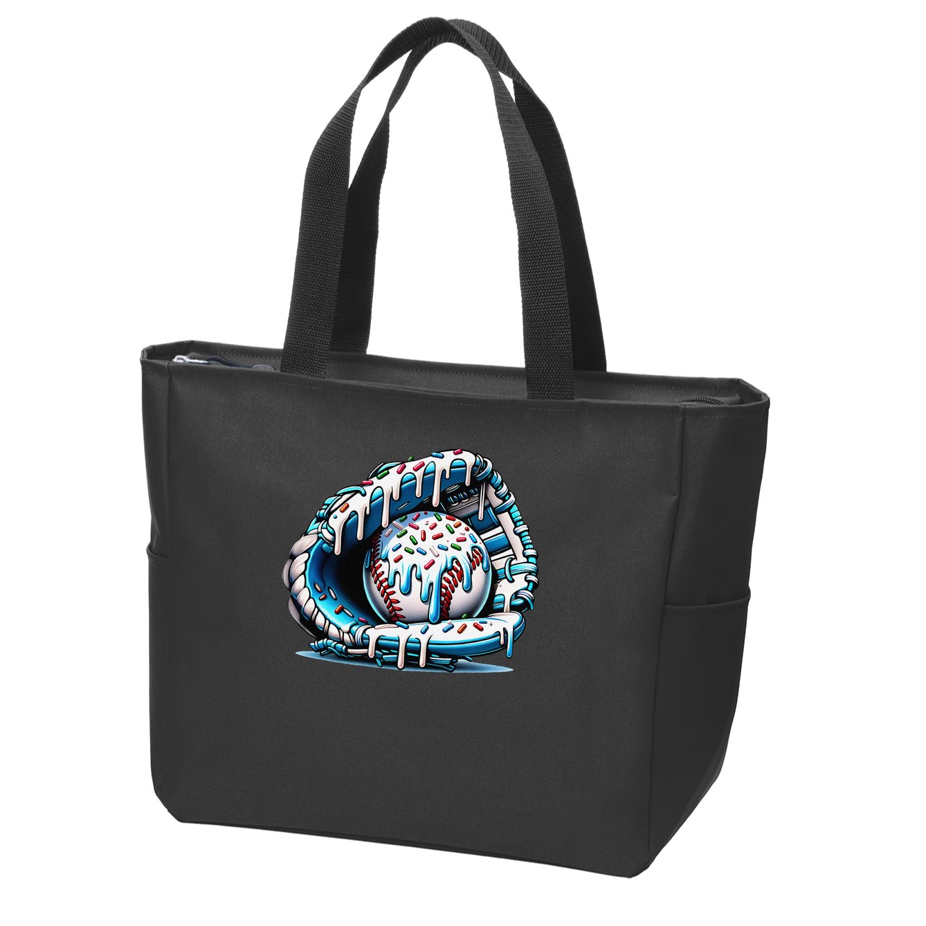 Baseball Home Plate Drip Baseball Bat Baseball Drip Zip Tote Bag