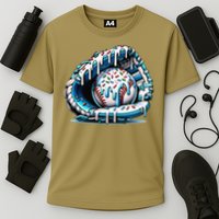 Baseball Home Plate Drip Baseball Bat Baseball Drip Cooling Performance Crew T-Shirt