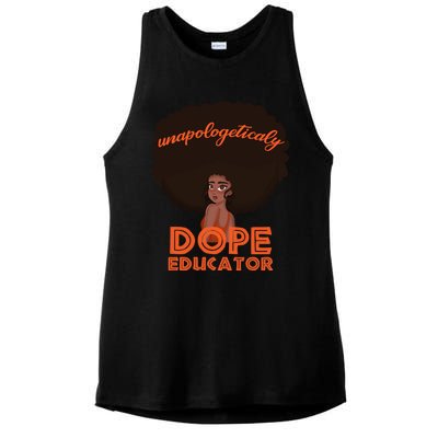 Black History Proud Black Unapologetically Dope Educator Gift Ladies PosiCharge Tri-Blend Wicking Tank