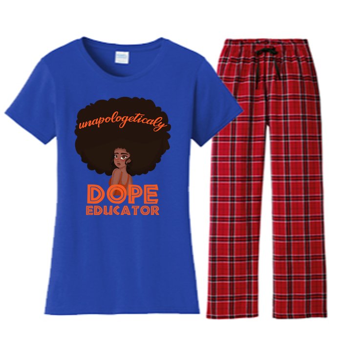 Black History Proud Black Unapologetically Dope Educator Gift Women's Flannel Pajama Set