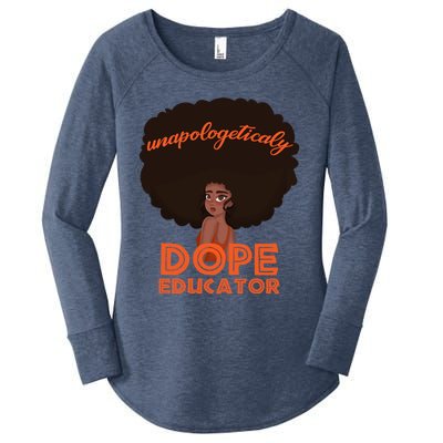 Black History Proud Black Unapologetically Dope Educator Gift Women's Perfect Tri Tunic Long Sleeve Shirt