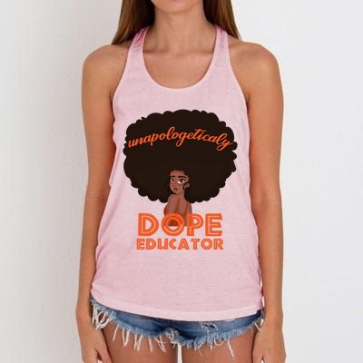 Black History Proud Black Unapologetically Dope Educator Gift Women's Knotted Racerback Tank