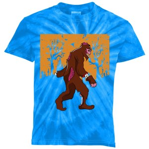 Bigfoot Halloween Pajamas Halloween Bigfoot Costume Gift Cute Kids Tie-Dye T-Shirt