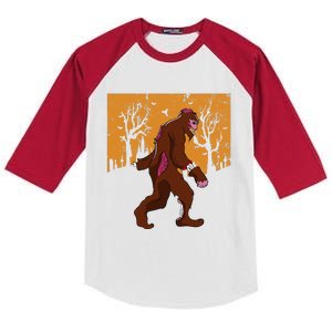 Bigfoot Halloween Pajamas Halloween Bigfoot Costume Gift Cute Kids Colorblock Raglan Jersey