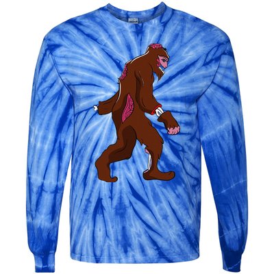 Bigfoot Halloween Pajamas Halloween Bigfoot Costume Gift Funny Tie-Dye Long Sleeve Shirt