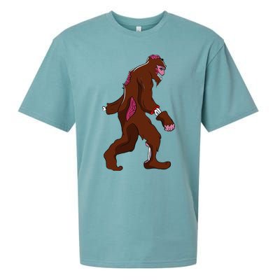 Bigfoot Halloween Pajamas Halloween Bigfoot Costume Gift Funny Sueded Cloud Jersey T-Shirt