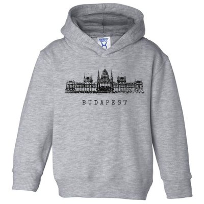 Budapest Hungarian Parliament Retro Skyline I Love Budapest Toddler Hoodie
