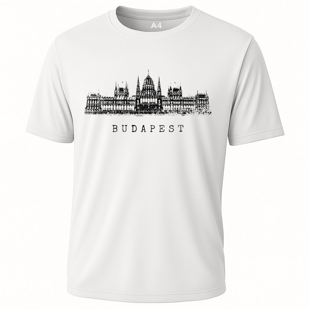 Budapest Hungarian Parliament Retro Skyline I Love Budapest Cooling Performance Crew T-Shirt