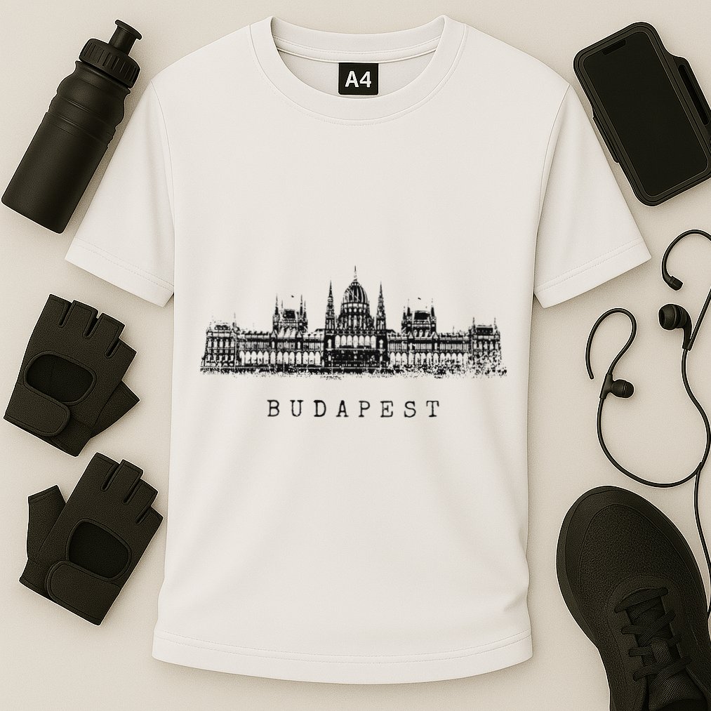 Budapest Hungarian Parliament Retro Skyline I Love Budapest Cooling Performance Crew T-Shirt