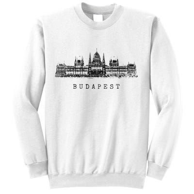 Budapest Hungarian Parliament Retro Skyline I Love Budapest Sweatshirt