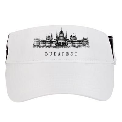 Budapest Hungarian Parliament Retro Skyline I Love Budapest Adult Drive Performance Visor