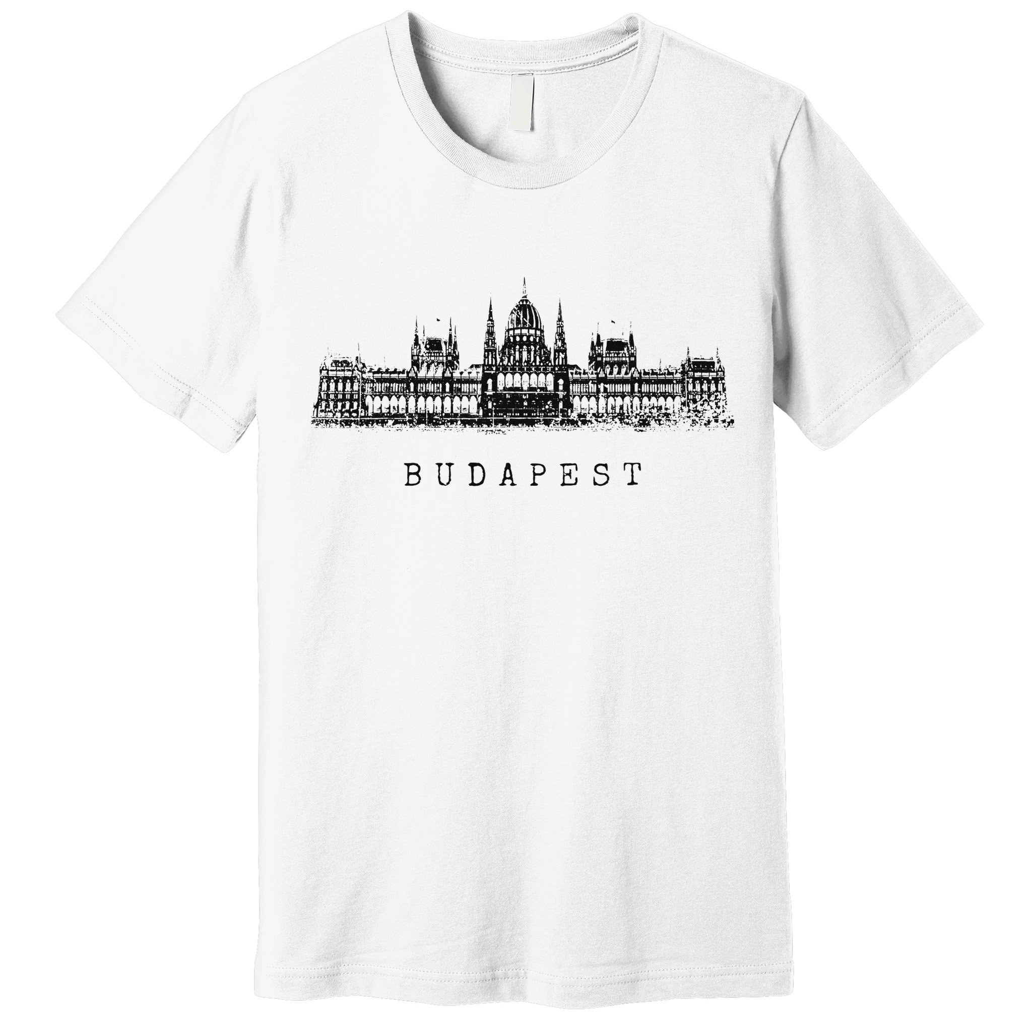 Budapest Hungarian Parliament Retro Skyline I Love Budapest Premium T-Shirt