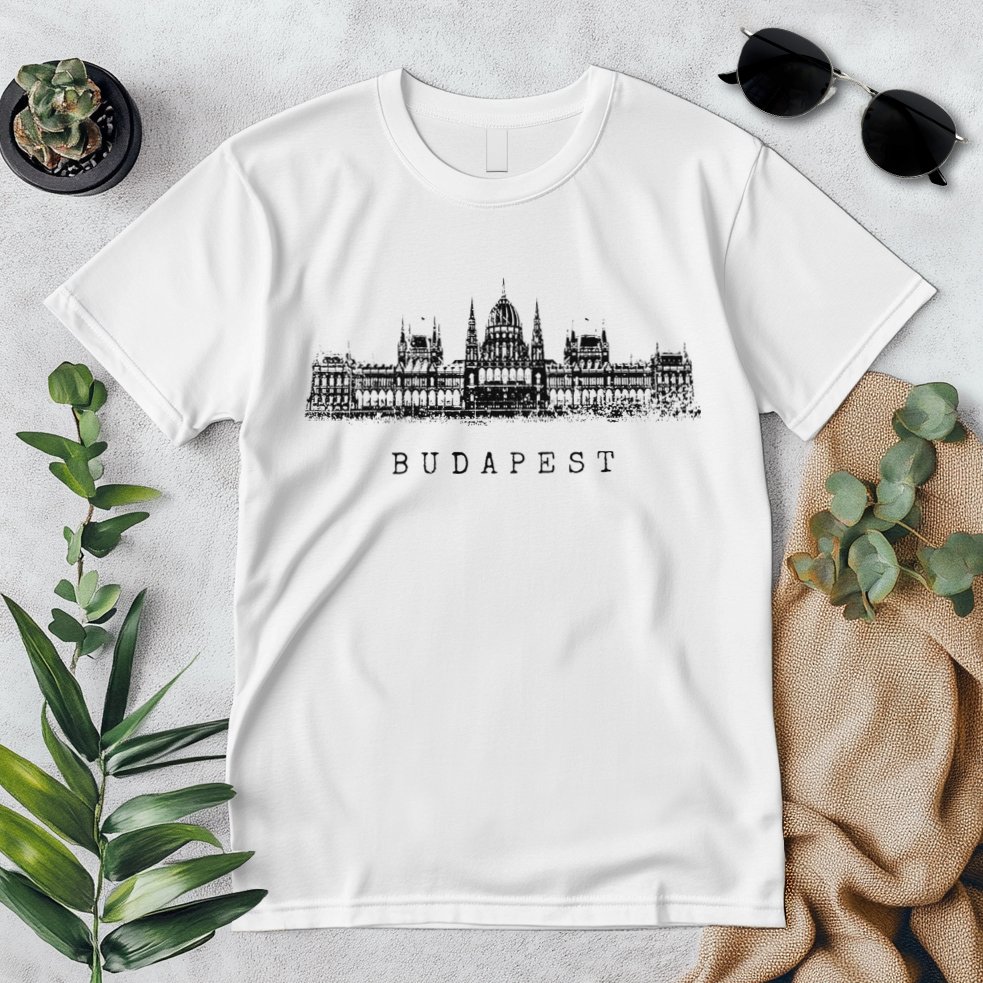Budapest Hungarian Parliament Retro Skyline I Love Budapest Premium T-Shirt