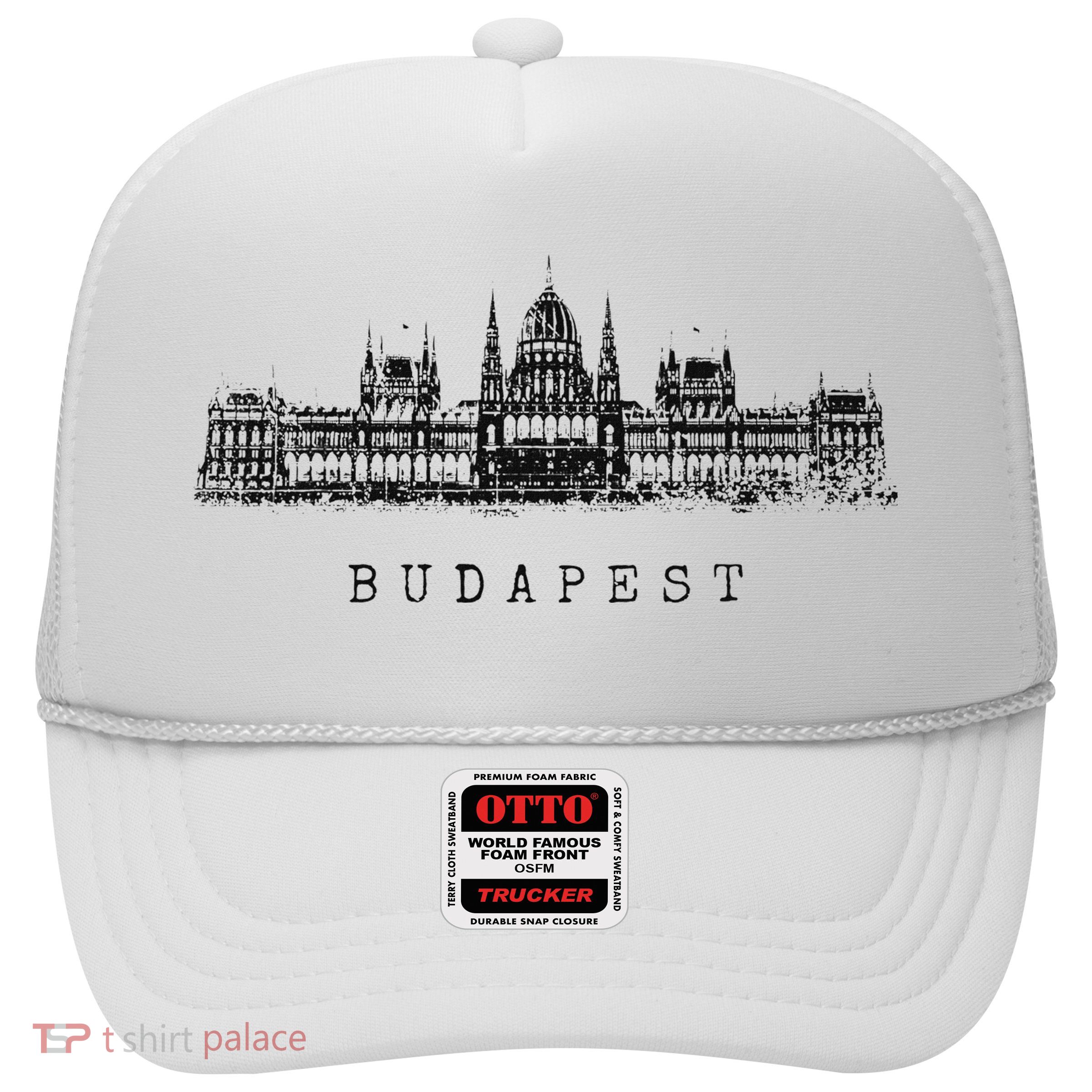 Budapest Hungarian Parliament Retro Skyline I Love Budapest Trucker Hat