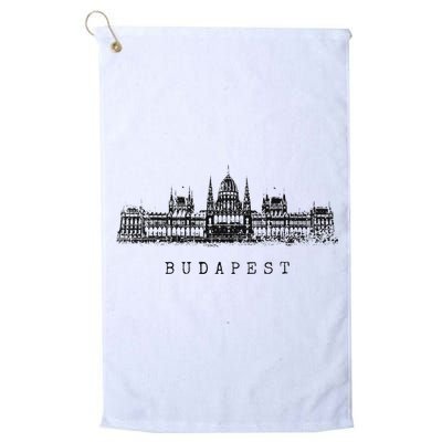 Budapest Hungarian Parliament Retro Skyline I Love Budapest Golf Towel