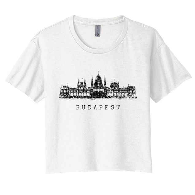 Budapest Hungarian Parliament Retro Skyline I Love Budapest Crop Top