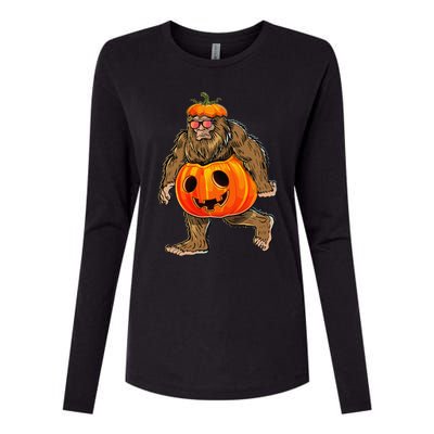 Bigfoot Halloween Pumpkin Halloween Bigfoot Gift Womens Cotton Relaxed Long Sleeve T-Shirt