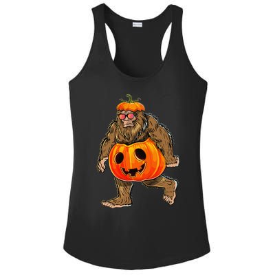 Bigfoot Halloween Pumpkin Halloween Bigfoot Gift Ladies PosiCharge Competitor Racerback Tank