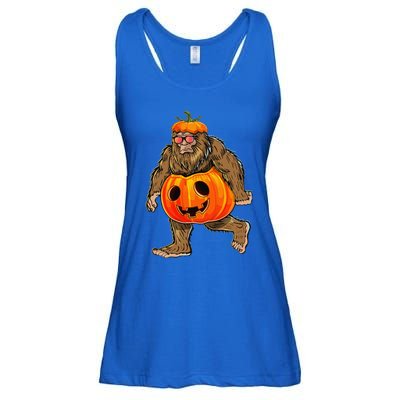 Bigfoot Halloween Pumpkin Halloween Bigfoot Gift Ladies Essential Flowy Tank