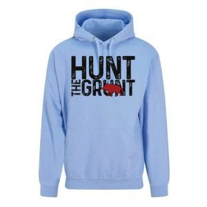 Boar Hog Pig Hunting Hunt The Grunt Funny Hog Hunter Unisex Surf Hoodie