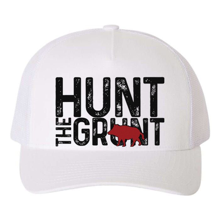 Boar Hog Pig Hunting Hunt The Grunt Funny Hog Hunter Yupoong Adult 5-Panel Trucker Hat