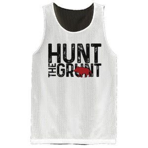 Boar Hog Pig Hunting Hunt The Grunt Funny Hog Hunter Mesh Reversible Basketball Jersey Tank