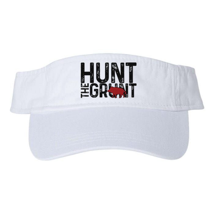 Boar Hog Pig Hunting Hunt The Grunt Funny Hog Hunter Valucap Bio-Washed Visor