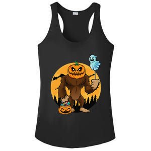 Bigfoot Halloween Pumpkin Head Sasquatch Candy Bucket Ladies PosiCharge Competitor Racerback Tank