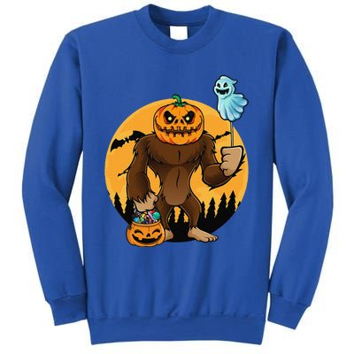 Bigfoot Halloween Pumpkin Head Sasquatch Candy Bucket Sweatshirt